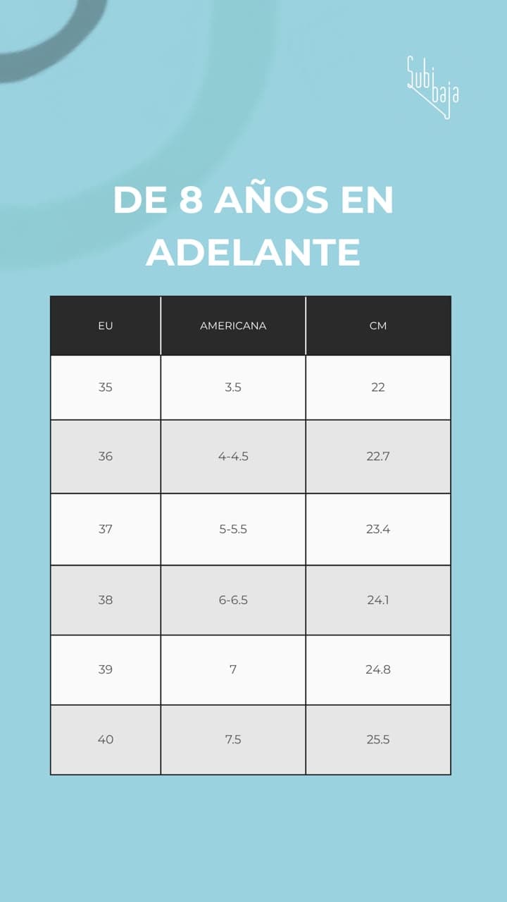 De 8 años en adelante